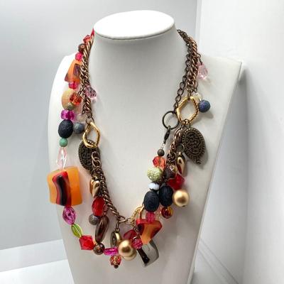 LOT 192: Beautiful and Colorful Collection of Costume Jewelry - Some with Sterling Clasps