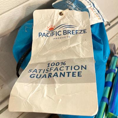 LOT 197: Beach Collection - Tommy Bahama Chair, Pacific Breeze Easy Up Tent, Totes, Towels and More