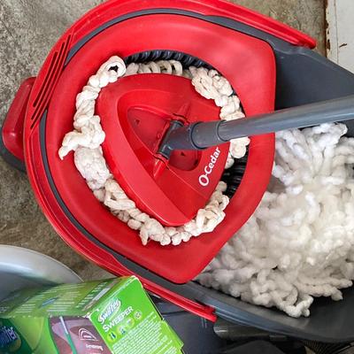 LOT 198: Home Cleaning Equipment / Supplies - Shark Vacuums (Navigator Lift-Away), Swiffer Wet Jet, O-Cedar Mops / Buckets and More