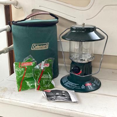 LOT 201: Coleman Lantern in Carry Case with Collection of Coolers and Outdoor Chair