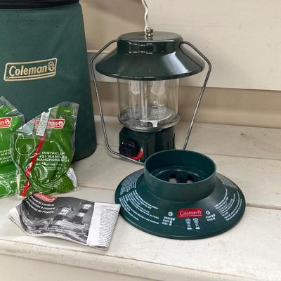 LOT 201: Coleman Lantern in Carry Case with Collection of Coolers and Outdoor Chair