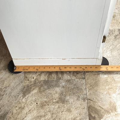 LOT 203: Tall White Storage Cabinet