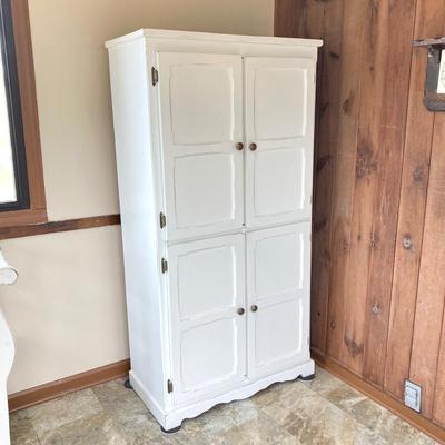 LOT 204: White Storage Cabinet
