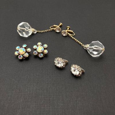 LOT 205: Vintage Clip-on / Screw Back Earring Collection - Coro, Weiss, Vendome and More