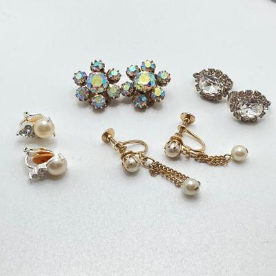 LOT 205: Vintage Clip-on / Screw Back Earring Collection - Coro, Weiss, Vendome and More