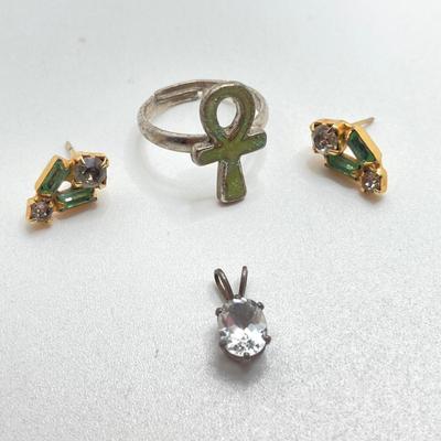 LOT 206: Vintage Jewelry Collection - Earrings, Pendants, Necklace Set and More