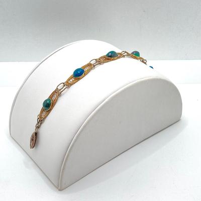 LOT 212: Vintage Sterling Jewelry Collection - Filigree Bracelet and Earrings