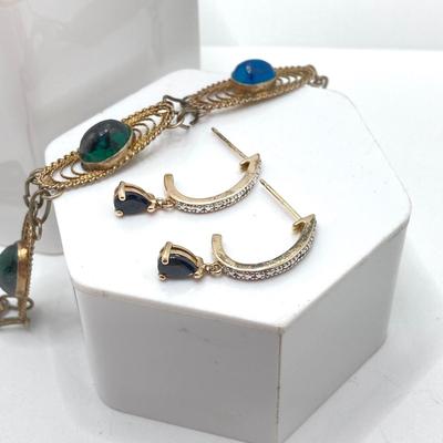 LOT 212: Vintage Sterling Jewelry Collection - Filigree Bracelet and Earrings