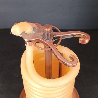 LOT 217: Baldwin Brass Candle Stick Holders with Coil Candle