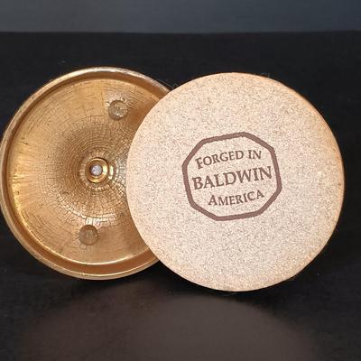 LOT 217: Baldwin Brass Candle Stick Holders with Coil Candle