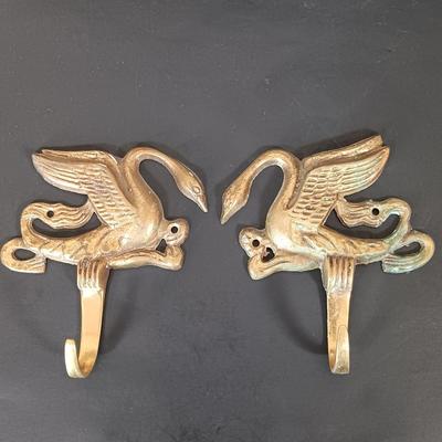 LOT 218: Brass Shelf and Wall Hooks with Willow Tree Figurines, Wilcox-Smith Art Tile & Monet Print