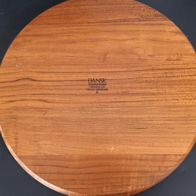 LOT 219: Vintage Barbara Demery Art Plate with Dansk Cheese Plate, 'Sharp' Cheese Knife & More