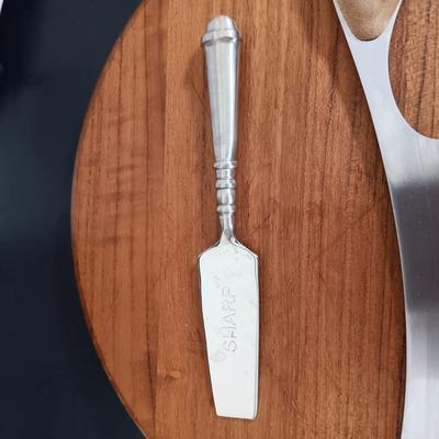 LOT 219: Vintage Barbara Demery Art Plate with Dansk Cheese Plate, 'Sharp' Cheese Knife & More