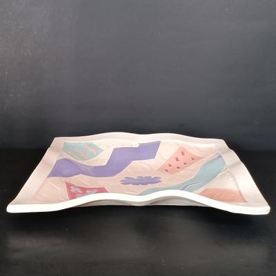 LOT 219: Vintage Barbara Demery Art Plate with Dansk Cheese Plate, 'Sharp' Cheese Knife & More