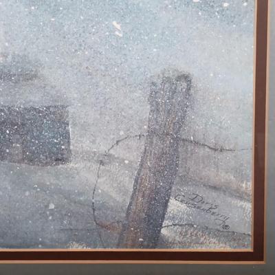 LOT 220: Vintage Kosta Huff Glass Polar Bear with Signed and Numbered Doris Crusenberry Print