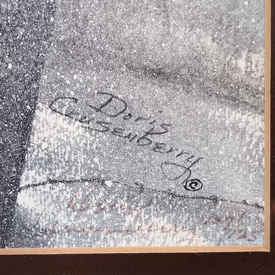 LOT 220: Vintage Kosta Huff Glass Polar Bear with Signed and Numbered Doris Crusenberry Print