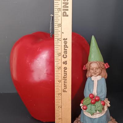 LOT 221: Collection of Picture Frames, Large Apple Candle & Tom Clark Studios 'Holly' Gnome
