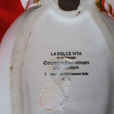 LOT 225: Vietri Old St. Nick Serving Dish, Plate and Salt and Pepper Shakers with La Dolce Vita Snowman Plate, Hallmark Candle Holders...