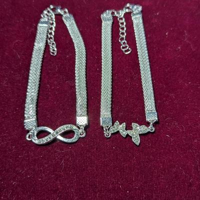 Fashion Jewelry Silver Plated Infinity Love Bracelet & Butterfly Bracelet Adjustable