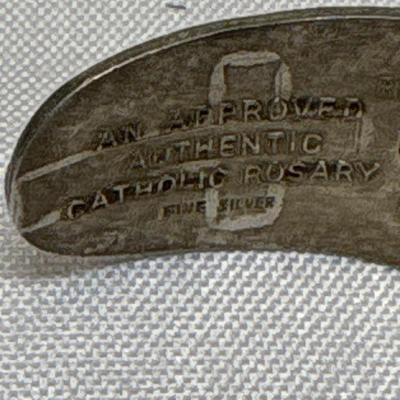 EJ Towle Catholic Rosary Cuff - Fine Silver