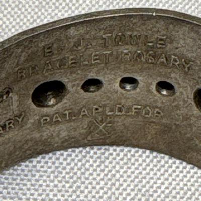 EJ Towle Catholic Rosary Cuff - Fine Silver