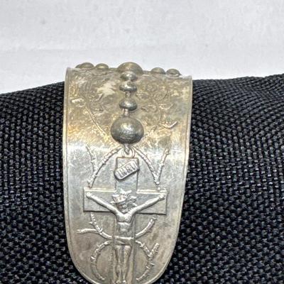 EJ Towle Catholic Rosary Cuff - Fine Silver