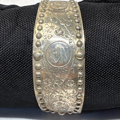 EJ Towle Catholic Rosary Cuff - Fine Silver