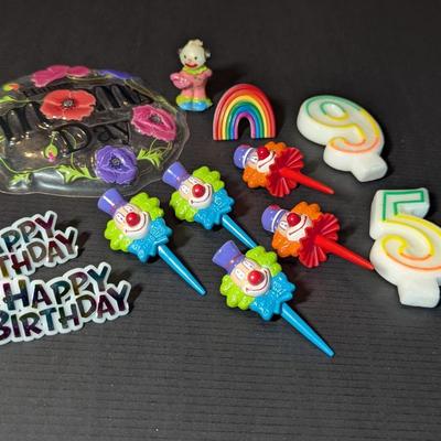 Modern Happy Birthday Cake Toppers