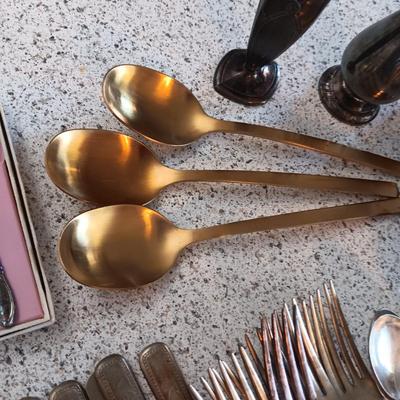 MISC FLATWARE, SOUVENIR SPOONS AND MORE