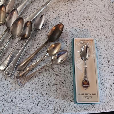 MISC FLATWARE, SOUVENIR SPOONS AND MORE