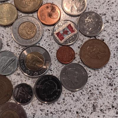 AN ASSORTMENT OF FOREIGN COINS