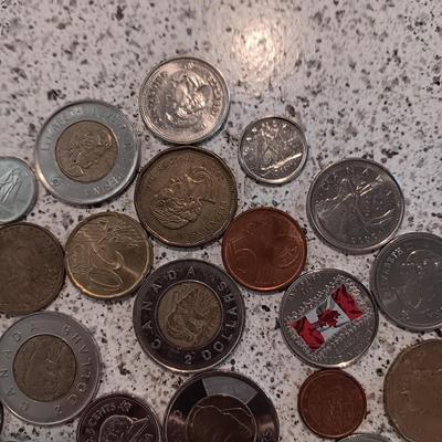 AN ASSORTMENT OF FOREIGN COINS