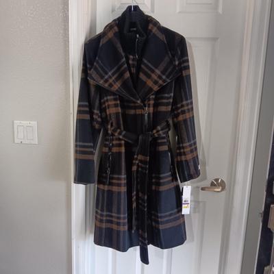 NEW LADIES CALVIN KLEIN WOOL COAT WITH SATIN LINING