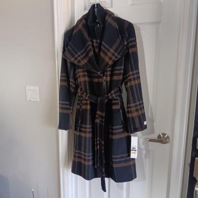NEW LADIES CALVIN KLEIN WOOL COAT WITH SATIN LINING