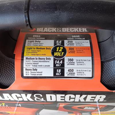 NEW BLACK & DECKER 12 VOLT CORDLESS DRILL