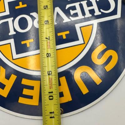 1986 Ande Rooney Chevrolet “Super Service” Porcelain-Enameled Sign