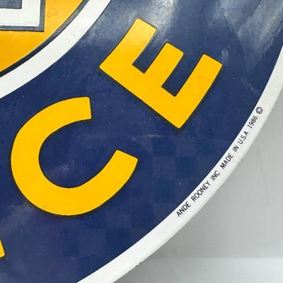 1986 Ande Rooney Chevrolet “Super Service” Porcelain-Enameled Sign