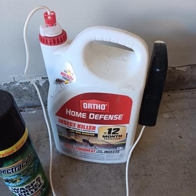 FULL CONTAINERS OF WEED STOP AND HOME DEFENSE, PARTIAL WASP SPRAY