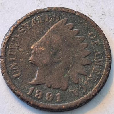 1891 indan head penny