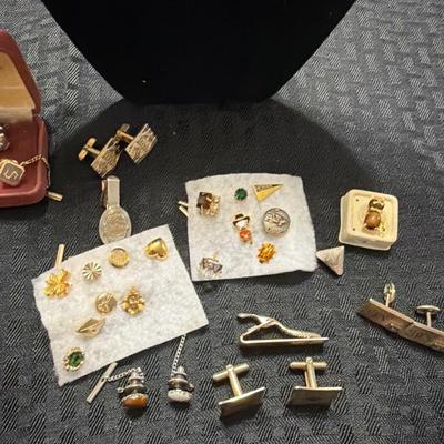 Sale Photo Thumbnail #199: Tie Tacks and Cuff Links,
See Photos