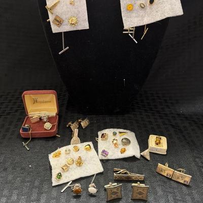 Sale Photo Thumbnail #195: Tie Tacks and Cuff Links,
See Photos