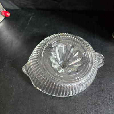 Kitchen items with a retro kitchen flare - Chrome canisters - Glass juicer - aluminum bakeware - Water dippers and more