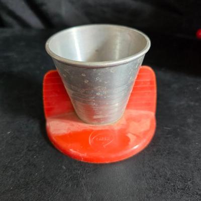 Kitchen items with a retro kitchen flare - Chrome canisters - Glass juicer - aluminum bakeware - Water dippers and more