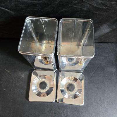 Kitchen items with a retro kitchen flare - Chrome canisters - Glass juicer - aluminum bakeware - Water dippers and more