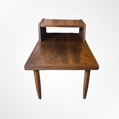 Mid-Century Two-Tier Wooden Side Table
