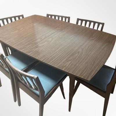 Dining Table with 6 Chairs – Danish Walnut Finish