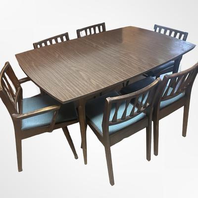 Dining Table with 6 Chairs – Danish Walnut Finish