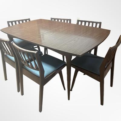 Dining Table with 6 Chairs – Danish Walnut Finish