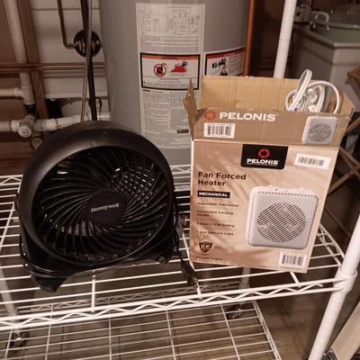 PELONIS FAN FORCED ELECTRIC HEATER AND A HONEYWELL FAN
