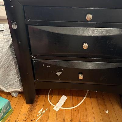 Sale Photo Thumbnail #391: Water damage on the top and heavy chipping along the upper edge of the top drawer.